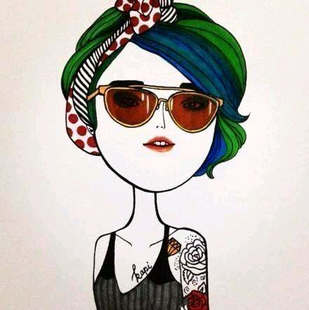 微信头像可爱又复古的女生卡通头像