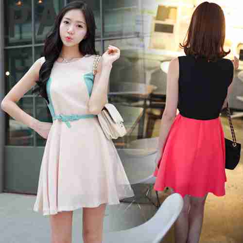 清新短裙无袖清纯气质