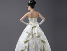 高级定制欧美华贵皇室公主新娘抹胸蕾丝上衣定制婚纱