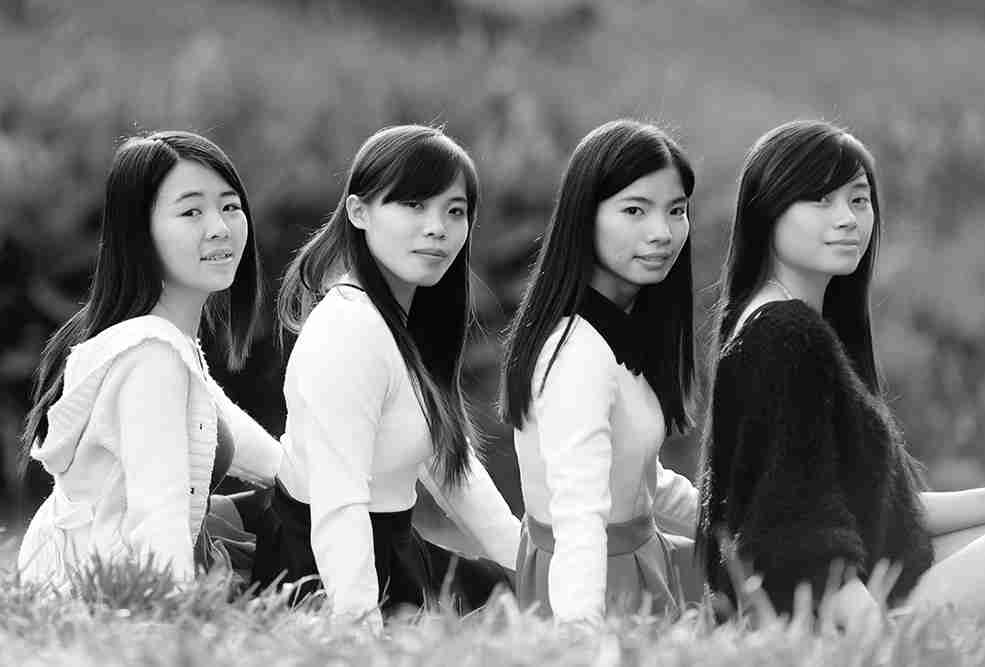 黑白女生中国橡树摄影爱好者俱乐部