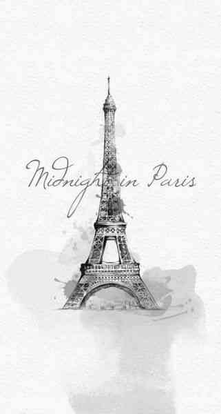 黑白卡通艾菲尔铁塔照片
