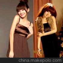 雪纺下摆吊带裙性感气质