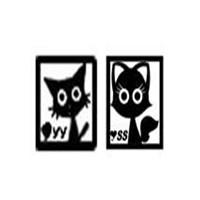 卡通黑白猫情侣头像