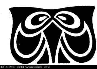 猫头鹰卡通黑白打印图案