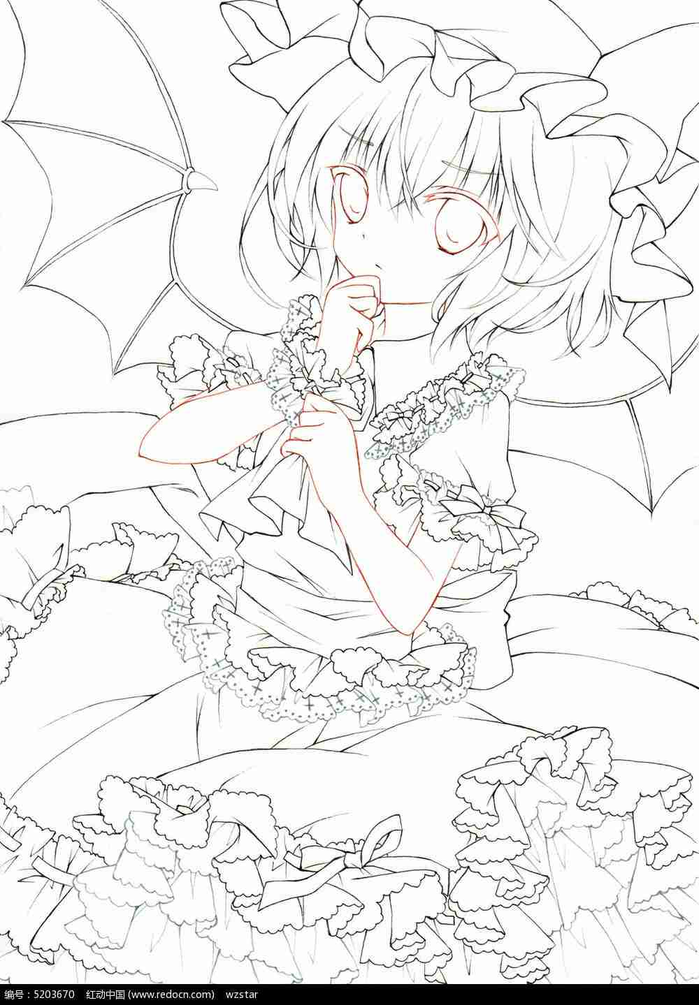 黑白动漫线稿图片