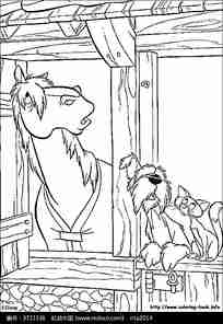 卡通家畜黑白图