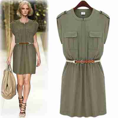 代购时尚气质个性军装裙