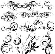 简洁黑白手绘花纹花边