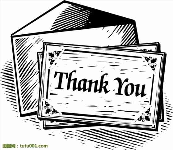 手绘信封黑白插画