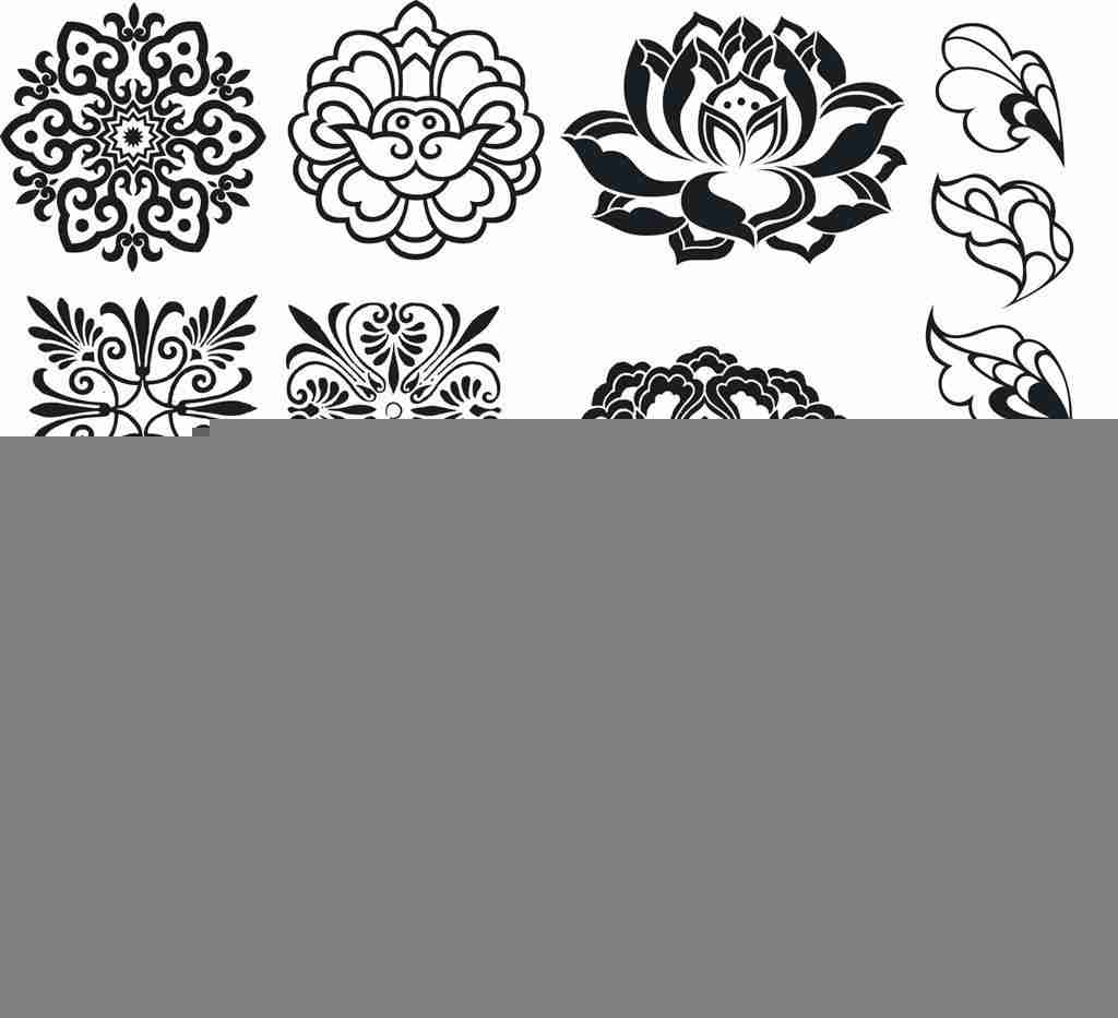 手绘花卉ai;矢量花纹