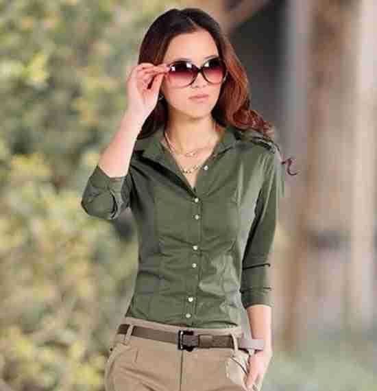 简单又性感~~ol气质修身女装