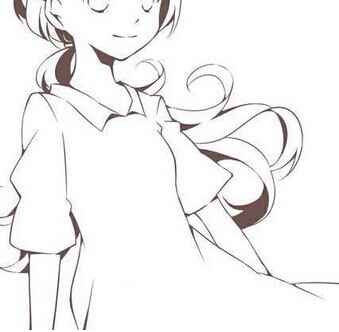 手绘黑白人物插画