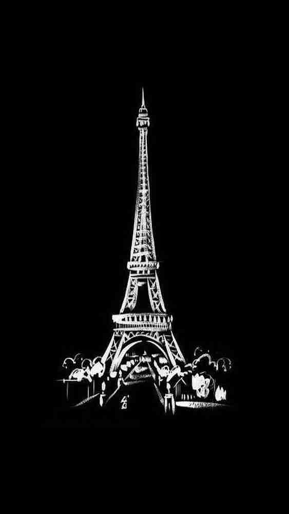 埃菲尔铁塔黑白手绘