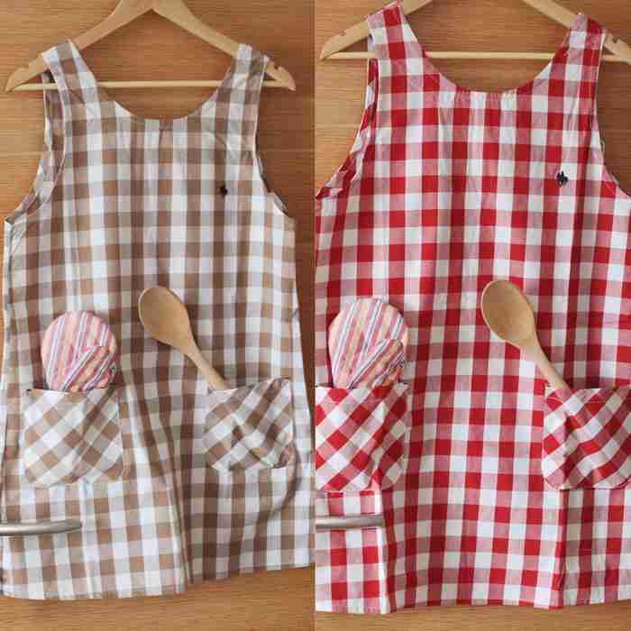 简单素雅格子围裙