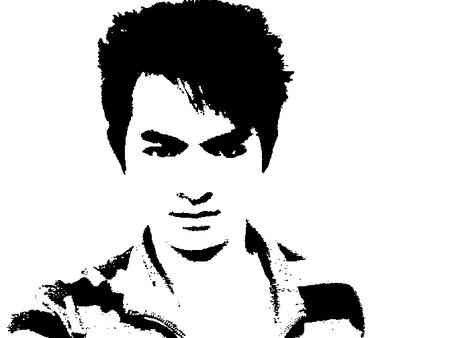 手绘黑白人像效果