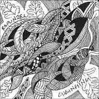 手绘黑白创意花纹