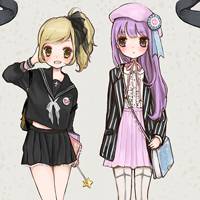 纪一左一右卡通姐妹头像哦!