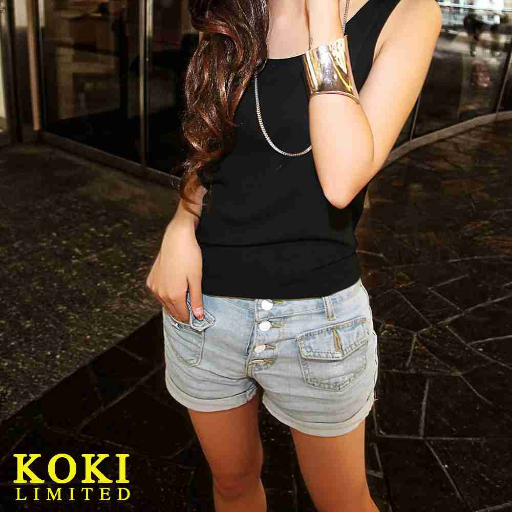 欧美时尚百搭四粒扣口袋装饰