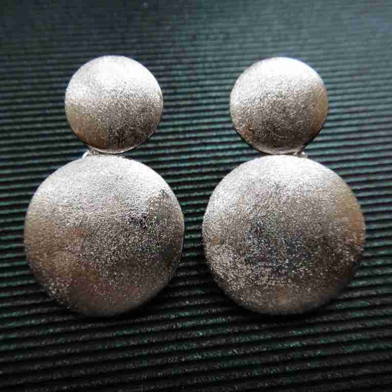 时尚单品欧美风磨砂拉丝工艺大小圆形耳环