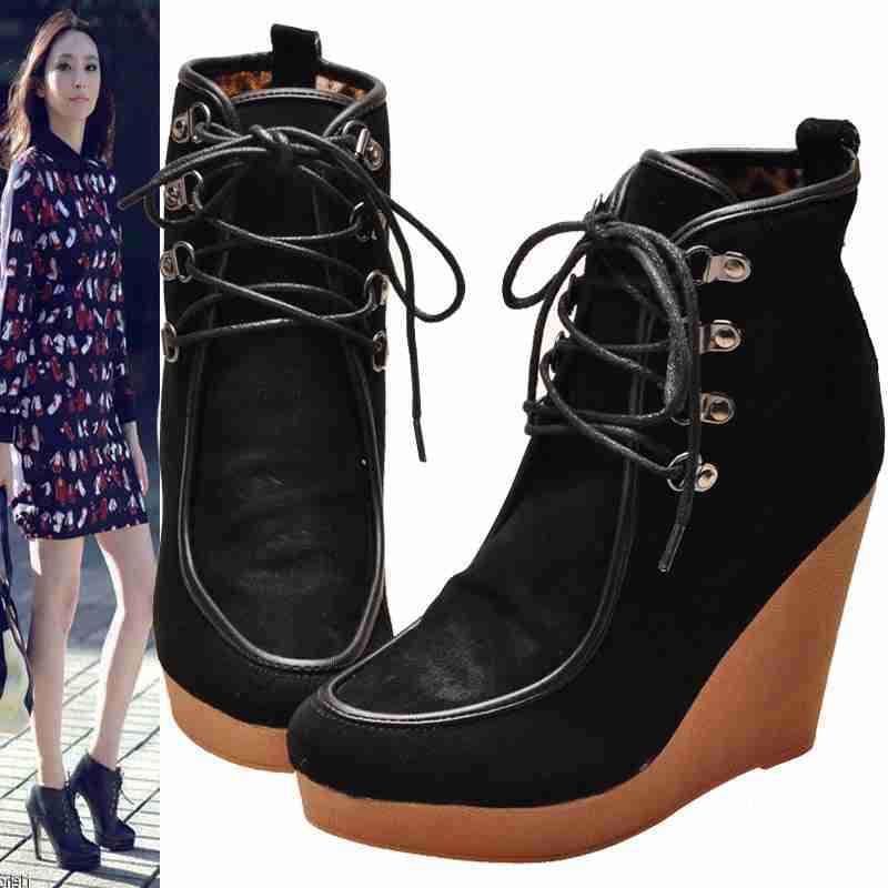 成熟气质磨砂面料前拉链金属桃心装饰防水台高跟