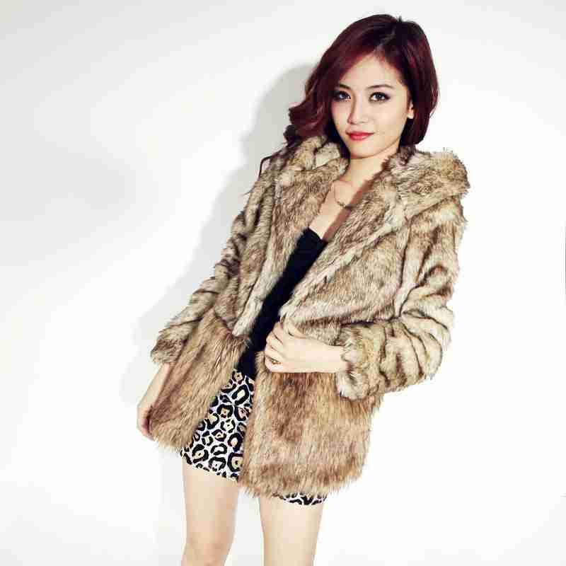 装高熊毛带帽皮草气质大衣