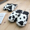 可爱黑白奶牛纹冬季棉拖鞋