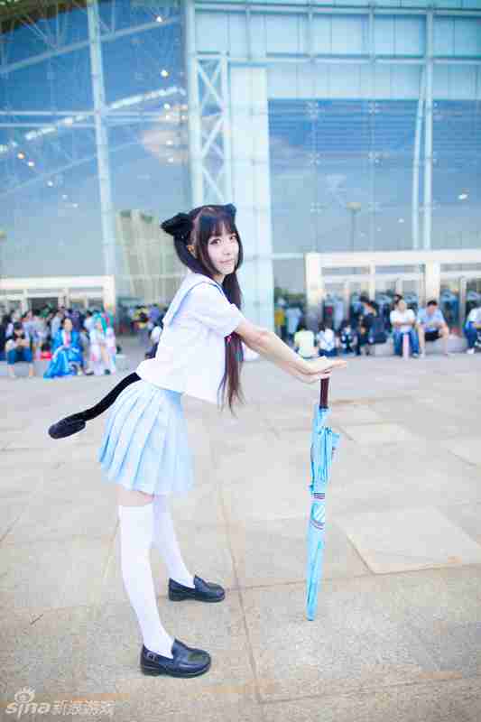 白丝制服可爱cosplay卖萌俏