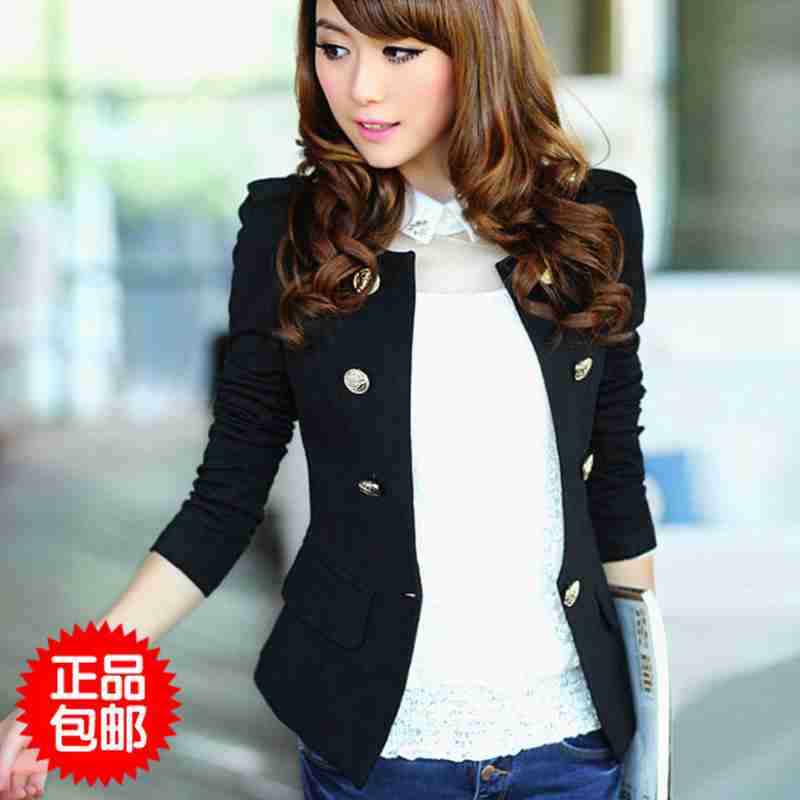 英伦风修身一粒扣小西装外套搭配