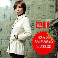 me原创品牌英伦学院风优雅白色薄呢小外套