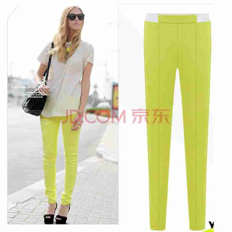 时尚英伦风打底裤糖果色铅笔裤