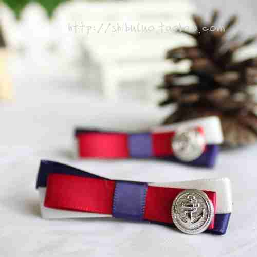 红蓝白英伦风简约鸭嘴夹小发夹