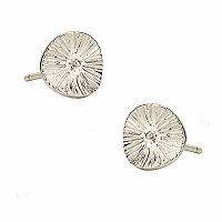 欧美设计简约抽象荷叶纯银耳钉