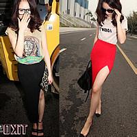 开叉高腰长裙~非常显气质