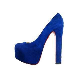 欧美cl红底鞋粗跟cm超高跟