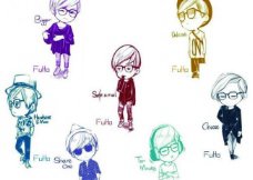 黑白简笔画卡通单色简笔画帅哥