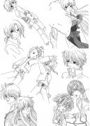 手绘线稿少女帅哥