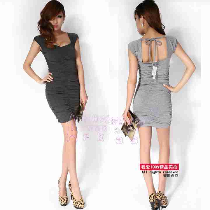 欧美风夏装性感女装夜店装修身包臀裙低胸小露背