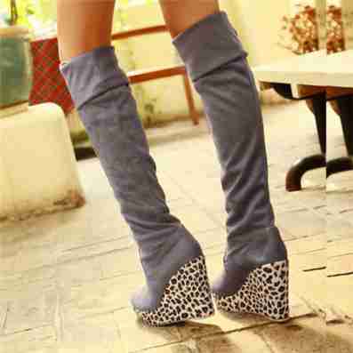 欧美豹纹靴子じiκの