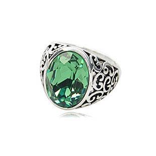 honghom欧美饰品_祖母绿宝石水晶戒指