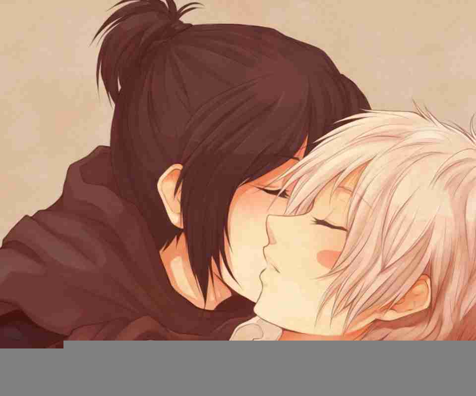 动漫情侣亲吻唯美