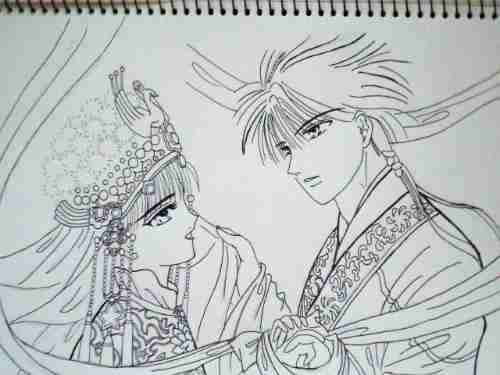 接吻的素描卡通蛤