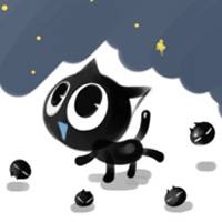 可爱的卖萌的小黑猫顽皮