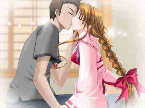 动漫中的唯美亲吻时刻