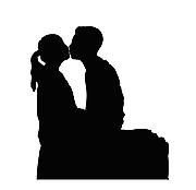 接吻剪影亲吻