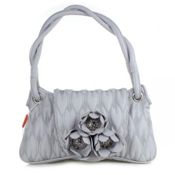 西村名物山花浪漫女士单肩背包hmall银灰色