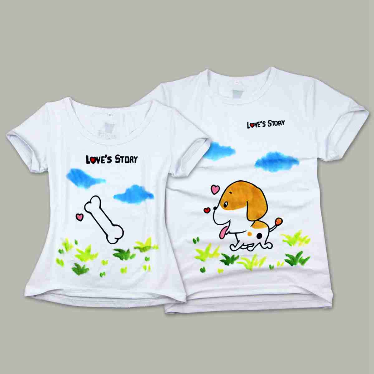 侣短袖手绘宁静闺蜜