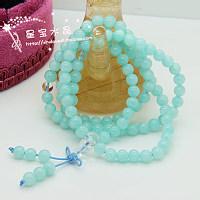 唯美淡蓝色蓝玉髓佛珠