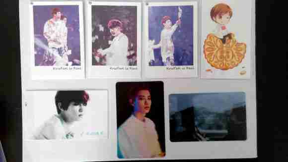 亲吻铁盒灿part还有两张站子名片两张自制透明卡