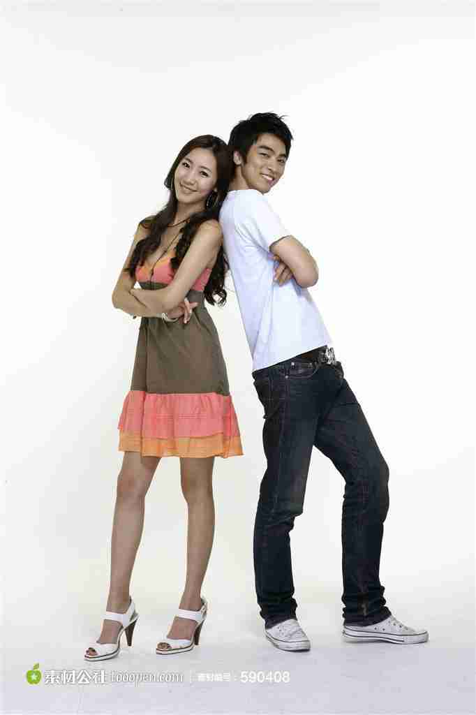 抱手背对背的都市情侣高清图片下载