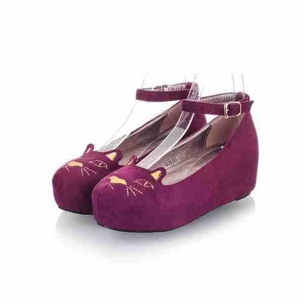 猫猫鞋单鞋女猫头鞋女可爱女鞋昕薇vivi杂志松糕